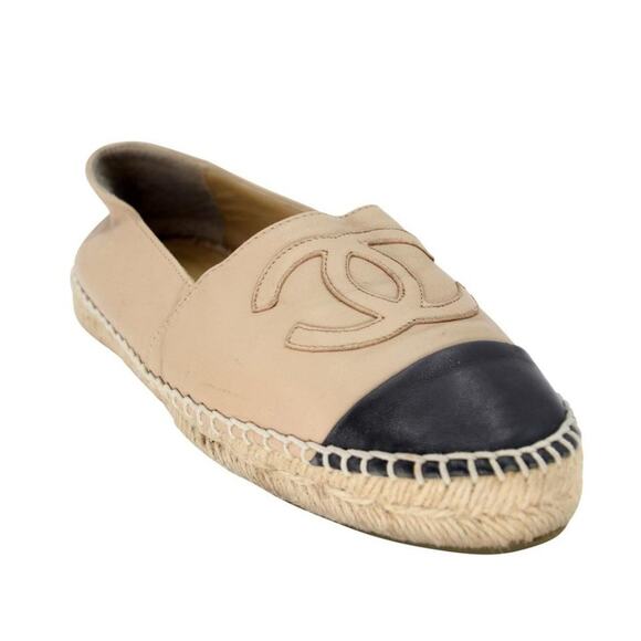 Chanel Espadrille 37 Large Cc Monogram 37 Leather Cap Toe Flats CC-0803N-0002 - Picture 7 of 11